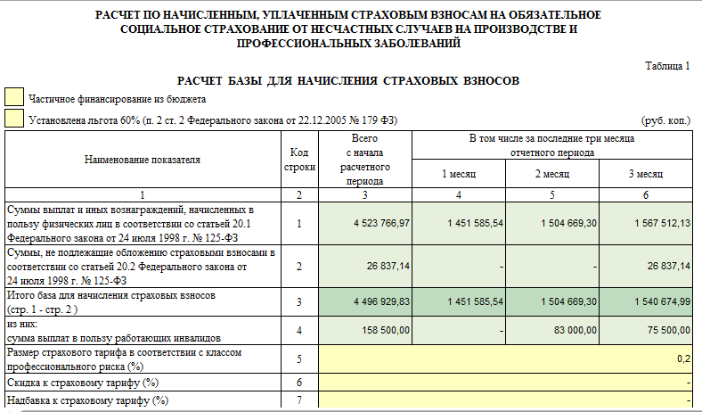 Образец отчета об использовании сумм страховых взносов на обязательное социальное страхование